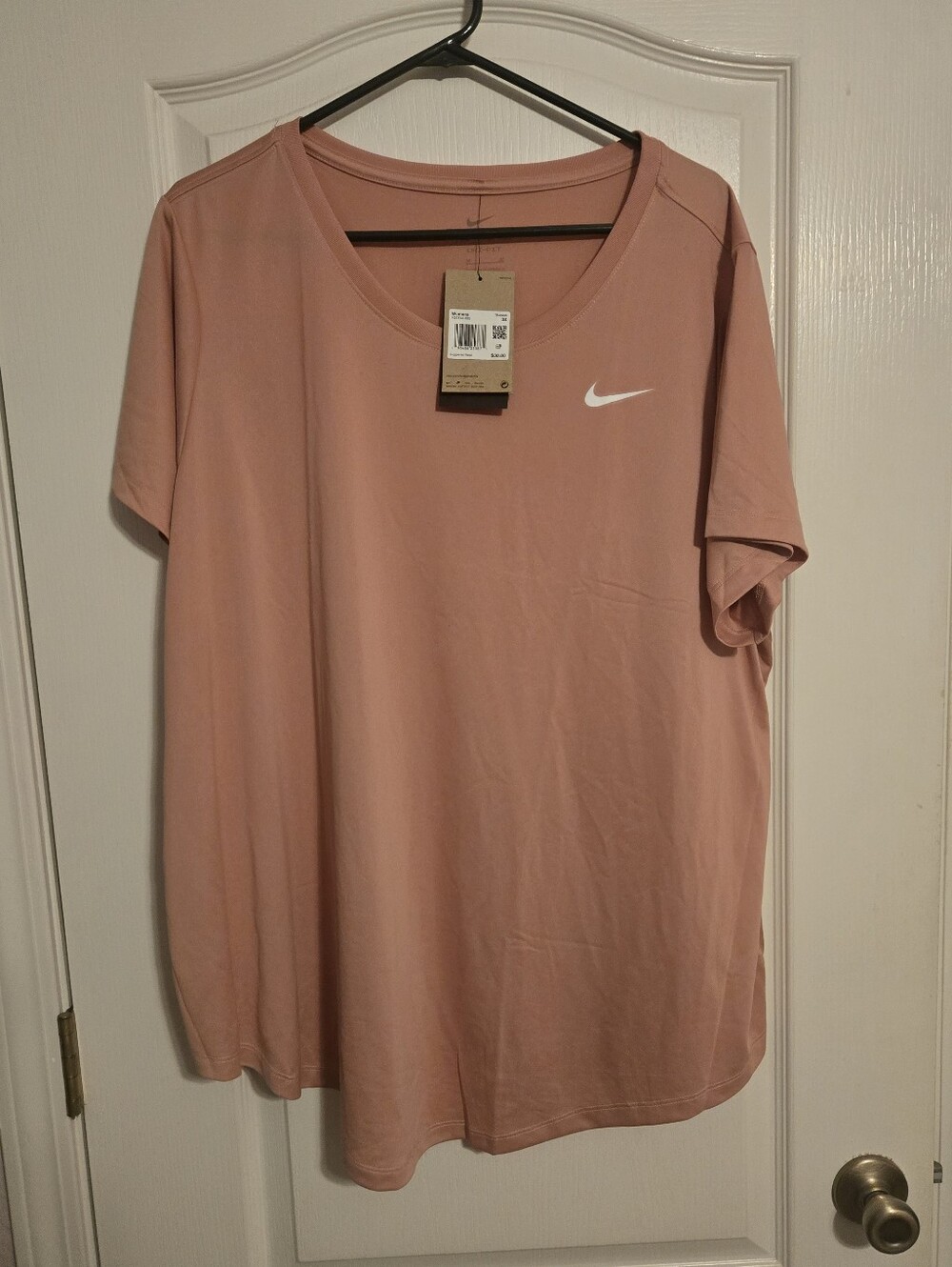 Womens Nike 3XL Light Pink Short Sleeve Performance Tee